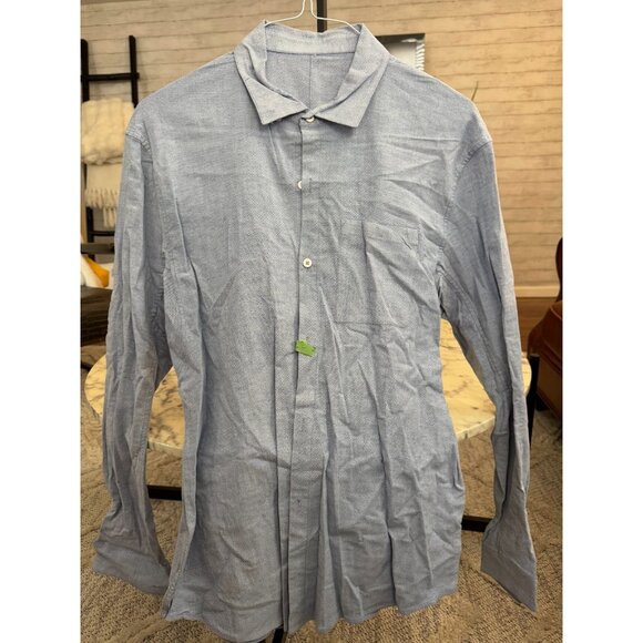 Lululemon Light Blue Commission Button Down Long Sleeve Mens Shirt - Picture 1 of 5